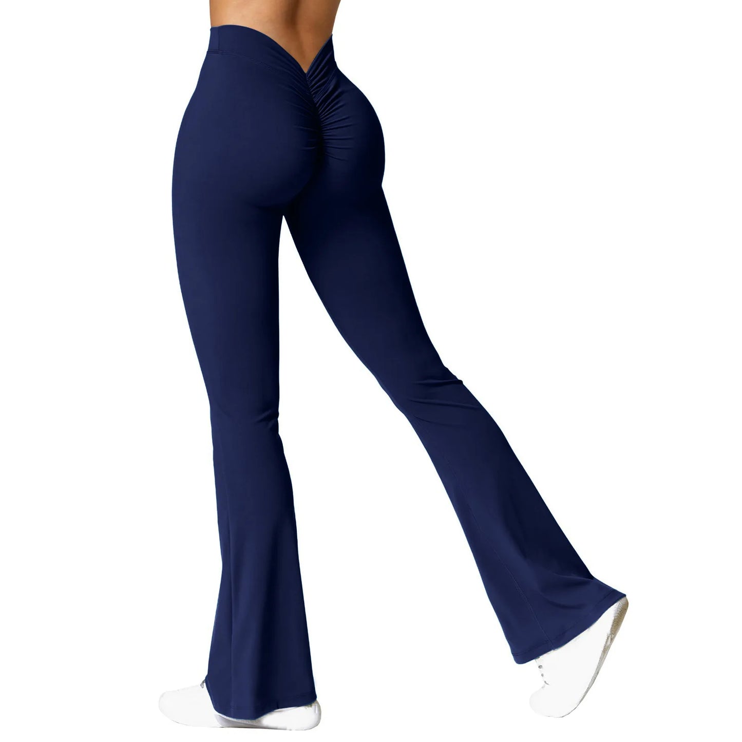 Leggings Fashion Micro Horn Leggings Women V-back Waist Sports Pants High Waist Push Up Butt Gym Pants Solid Slim Casual Leggings