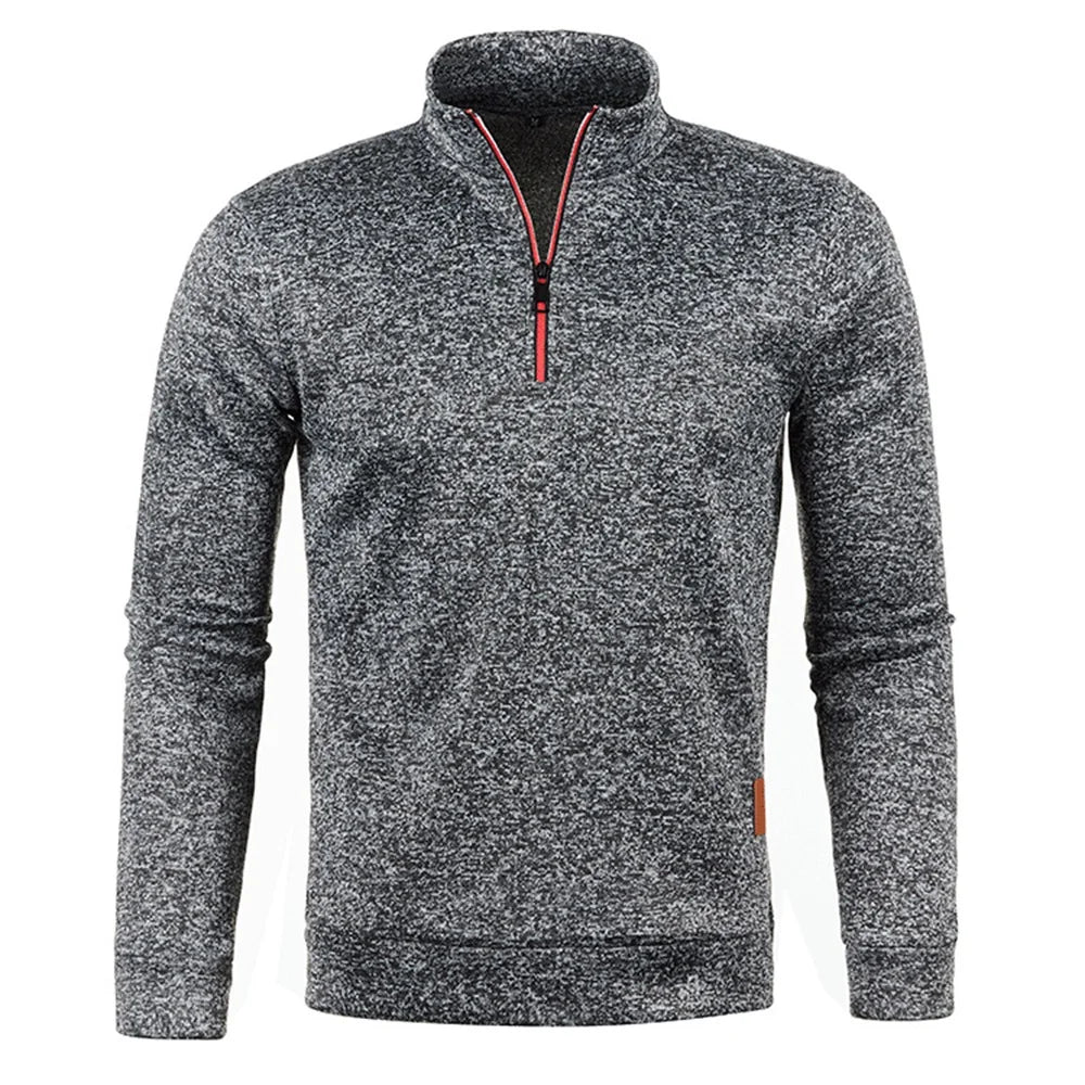 JUMPER Men Sweatshirts Spring Thicker Pullover Half Zipper Pullover for Male Hoody Outdoor Sweatshir Autumn Solid Color Turtleneck Swea