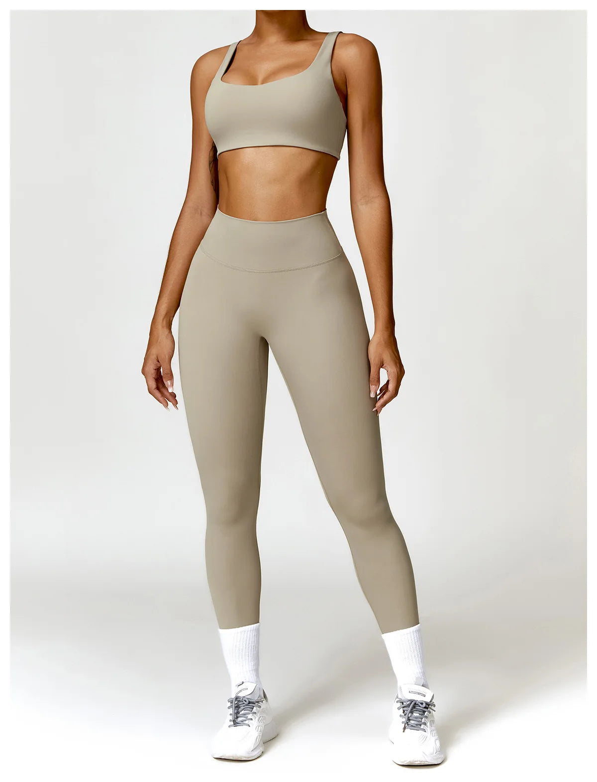 Legging Women Tracksuit Yoga Set 2PCS Sportswear Workout Clothes Athletic Wear Gym Legging Fitness Bra Crop Top Long Sleeve Sports Suits