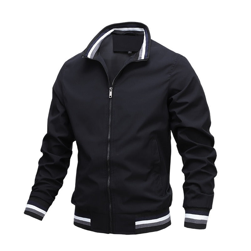 JUMPER Winter Men's Stand Collar Casual Zipper Jacket Outdoor Sports Coat Windbreaker Jacket for Men Waterproof Bomber