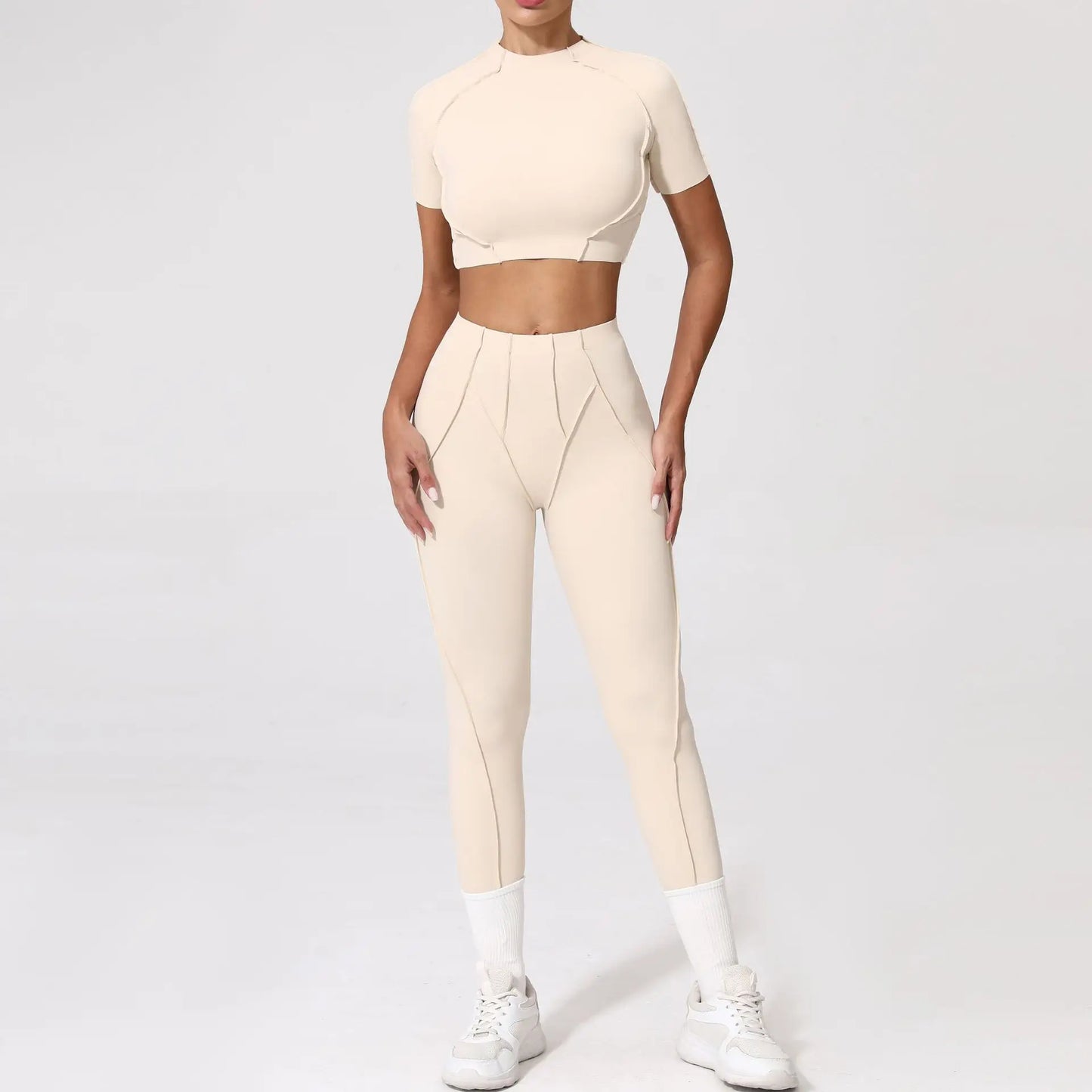 Legging Seamless Yoga Sets Sports Fitness Hip-lifting High Waist Skinny Long-sleeved Suit Running Workout Gym Leggings Sets for Women