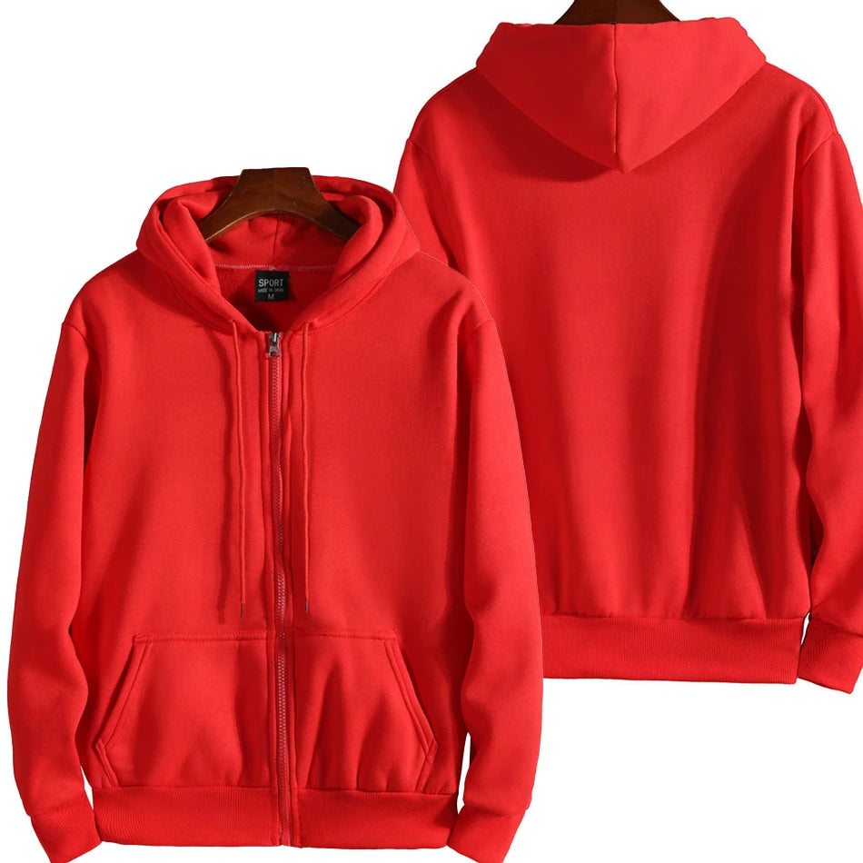 JUMPER New Fashion Zipper Hoodies Women/Men Fashion Long Sleeve Hooded Sweatshirt Casual Autumn Winter Sportwear Solid Clothes