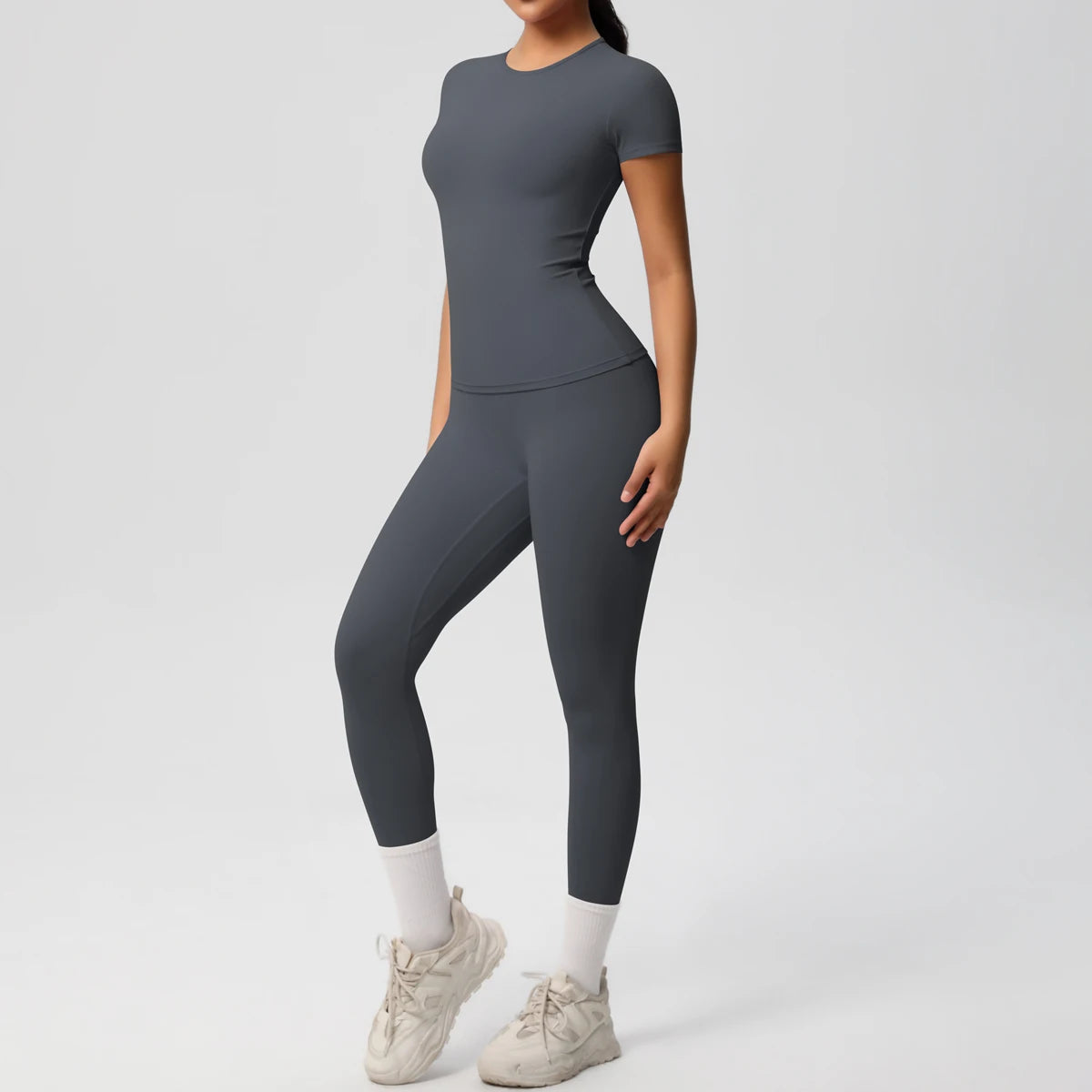 Legging Women 2pcs Patchwork Sport Yoga Suit Gym Sports Crop Tops Sexy Bodycon Crop Tube Top Workout Leggins Booty Bum Leggins