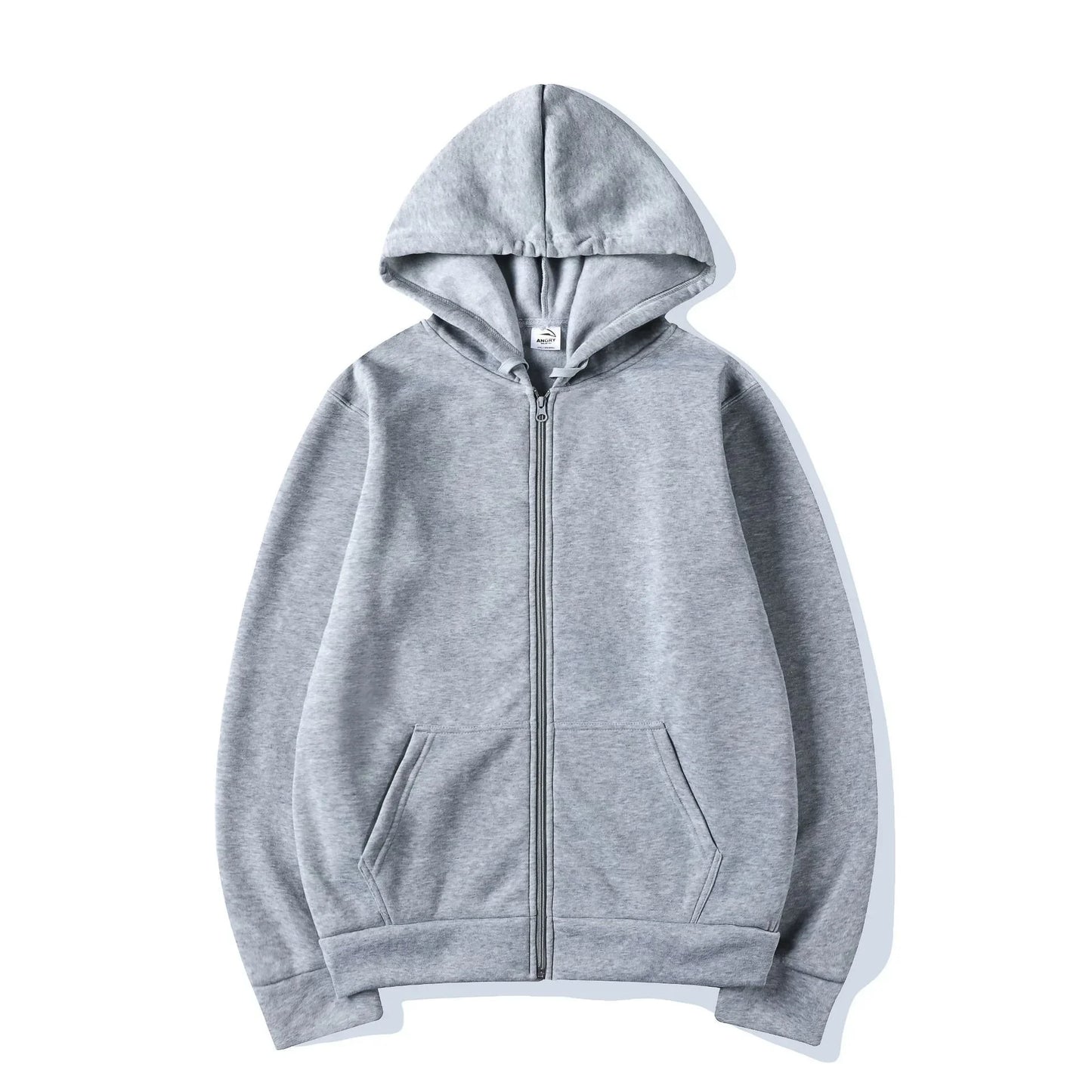 JUMPER New Trendy Sweatshirt Coat Front Pockets Warm Zipper Lamb Wool Jacket Men and Woman Autumn Winter Pure Color Cardigan Hoodie