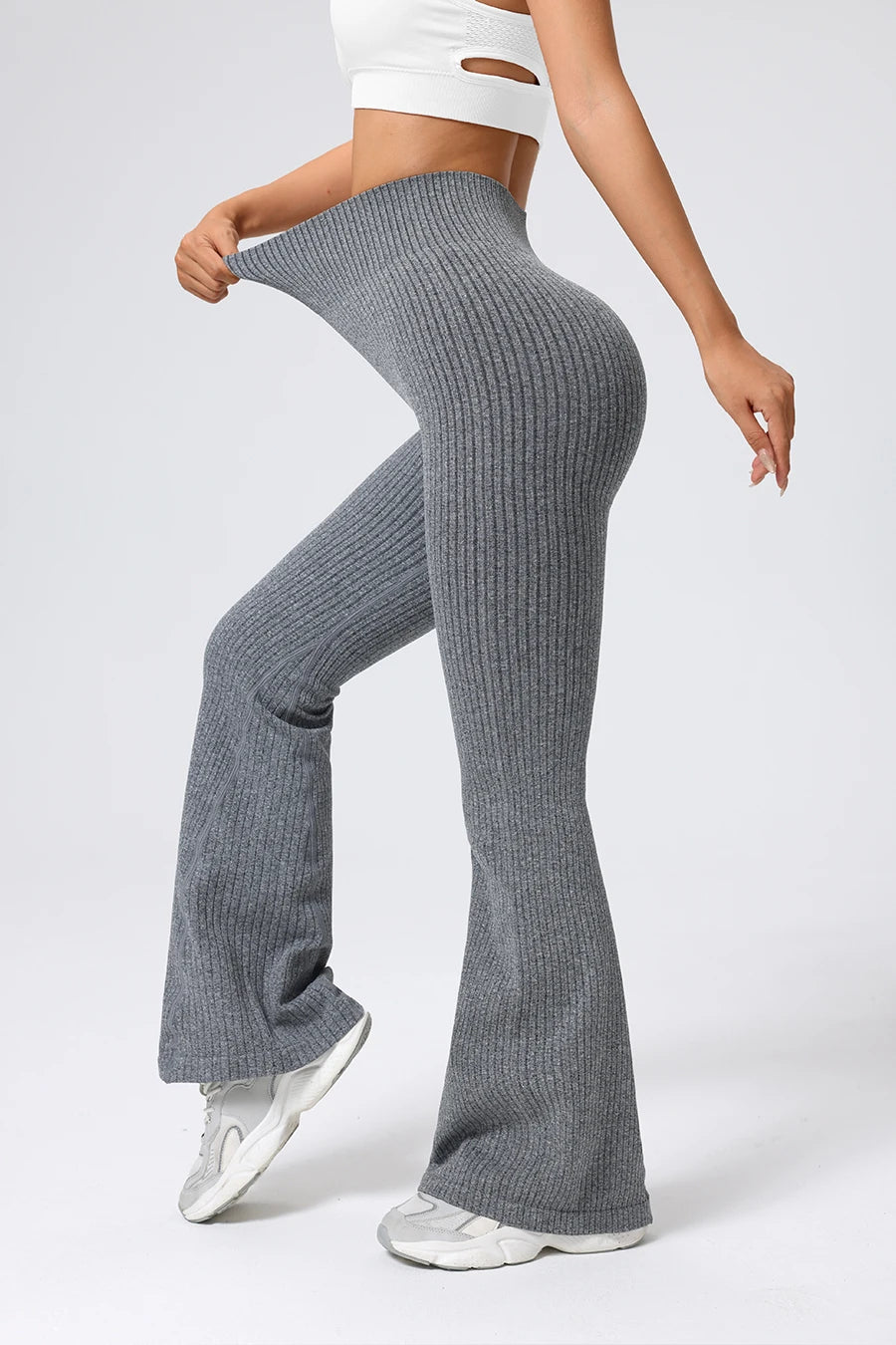 Leggings Breathable Flared Trousers Yoga-to-Street Chic Athleisure Fitness Pants Trendy Women's High-Waisted Yoga Gym Wear 4-Way Stretch