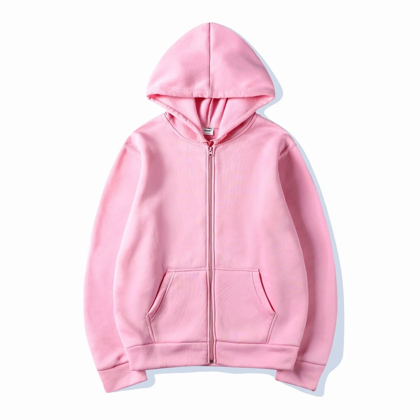 JUMPER New Trendy Sweatshirt Coat Front Pockets Warm Zipper Lamb Wool Jacket Men and Woman Autumn Winter Pure Color Cardigan Hoodie