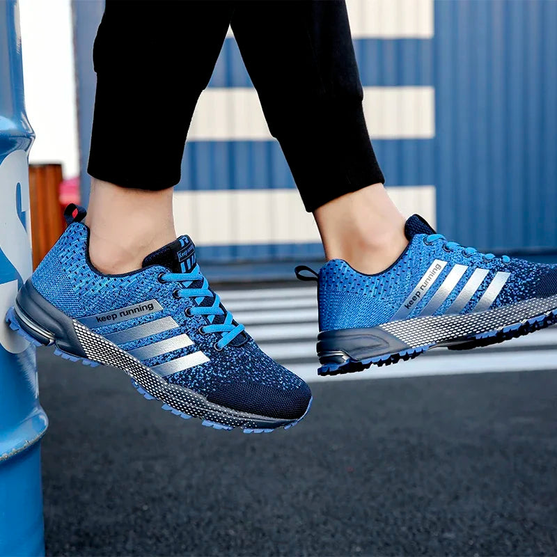 Sneakers New men's and women's flying mesh surface spring summer breathable casual sports shoes flat vulcanized couple running big size48