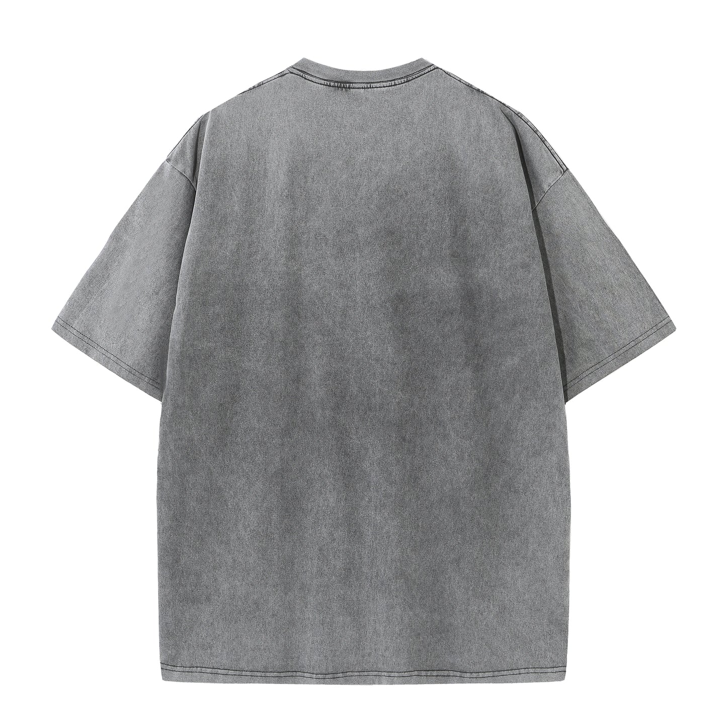 Men Short Sleeve summer pure cotton distressed retro drop shoulder T-shirt solid color loose casual breathable men's casual T-shirt tops