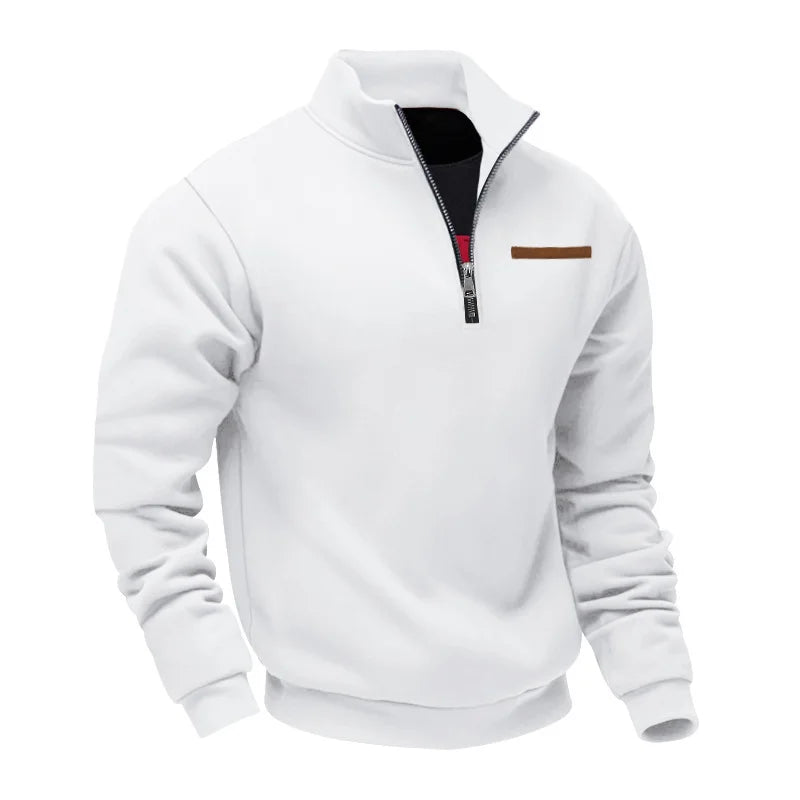 JUMPER fleece long-sleeved men's sweater half zipper loose stand-up collar pullover men's sweater