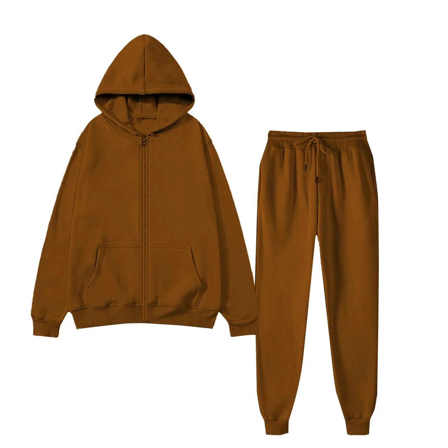 JUMPER New Solid Color Hoodie+pants Two-piece Set Womens Fashionable Casual Sports Set  Size S-3XL Female Suit