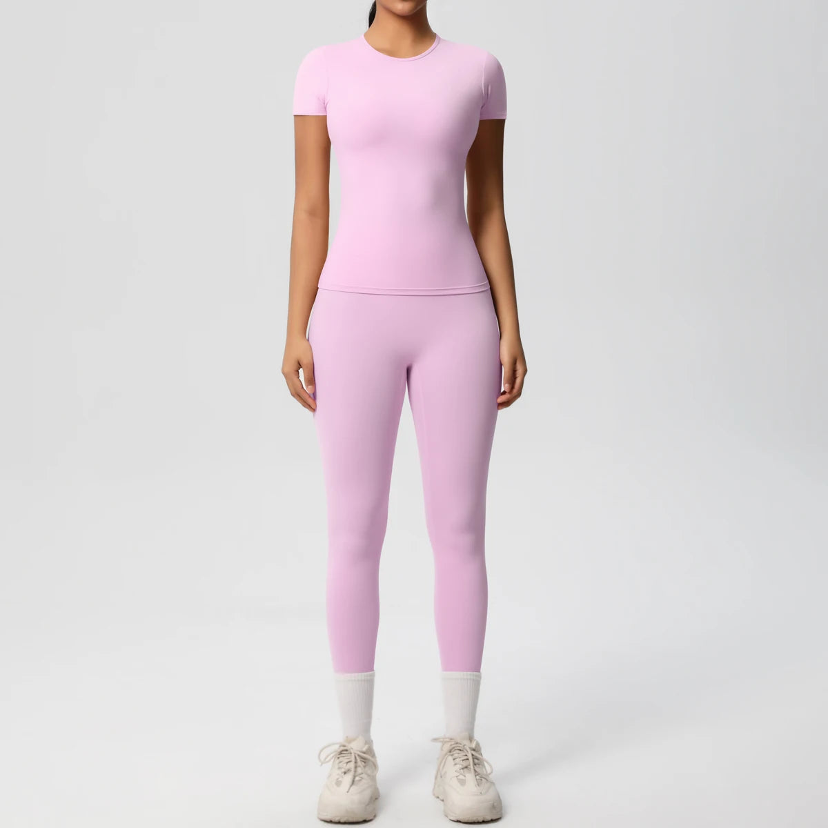 Legging Women 2pcs Patchwork Sport Yoga Suit Gym Sports Crop Tops Sexy Bodycon Crop Tube Top Workout Leggins Booty Bum Leggins