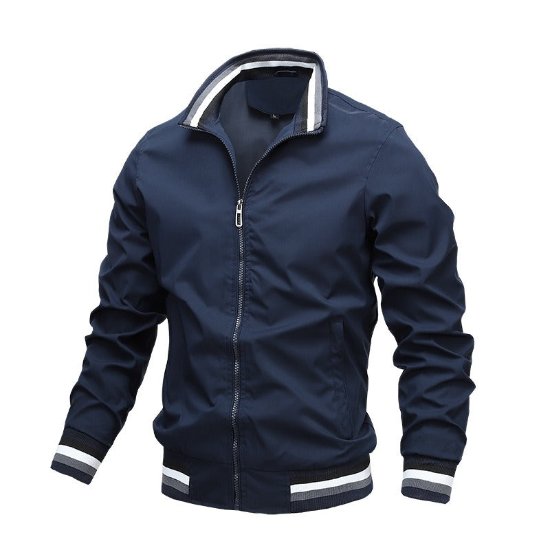 JUMPER Winter Men's Stand Collar Casual Zipper Jacket Outdoor Sports Coat Windbreaker Jacket for Men Waterproof Bomber