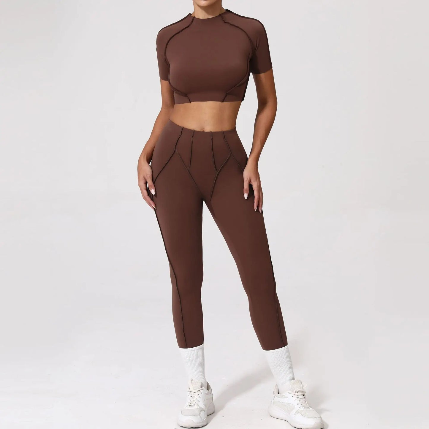 Legging Seamless Yoga Sets Sports Fitness Hip-lifting High Waist Skinny Long-sleeved Suit Running Workout Gym Leggings Sets for Women