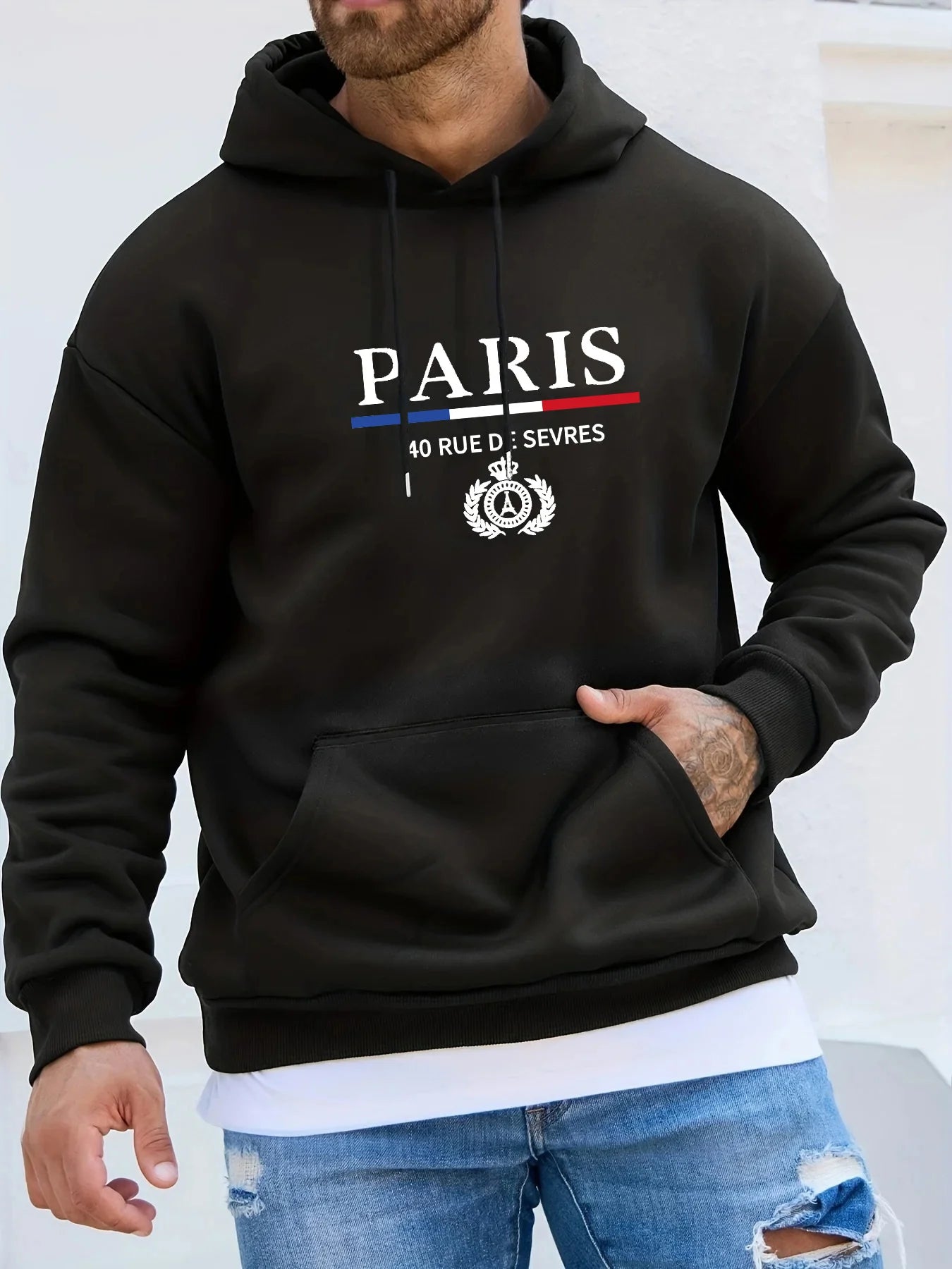JUMPER Long Sleeved Sweater PARIS Hooded Sports Brand Hooded Sweater Sports Cotton Fleece Men Pullovers Hip Hop