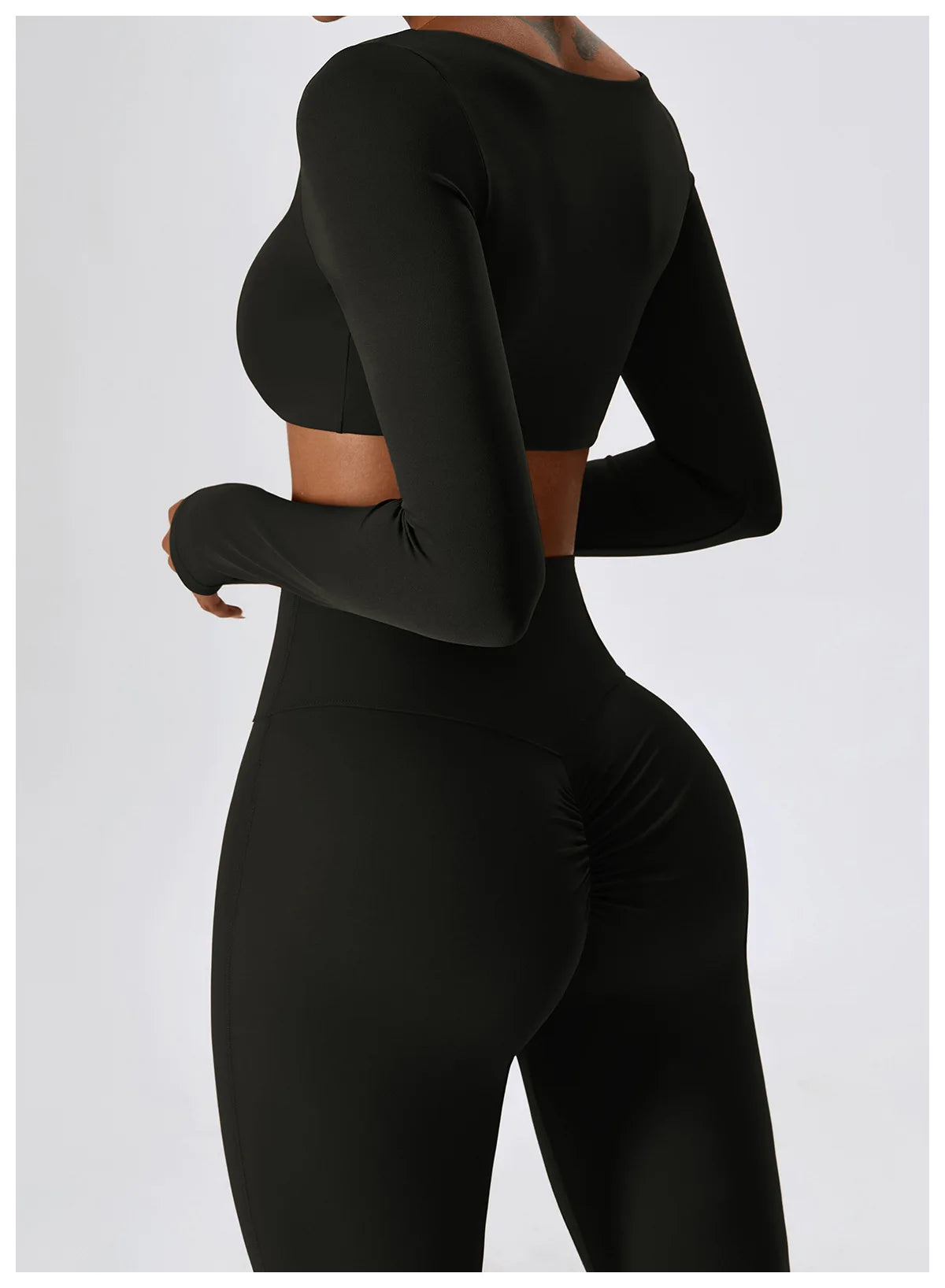 Legging Yoga Set 2PCS Seamless Women Sportswear Workout Clothes Athletic Wear Gym Legging Fitness Bra Crop Top Long Sleeve Sports Suits