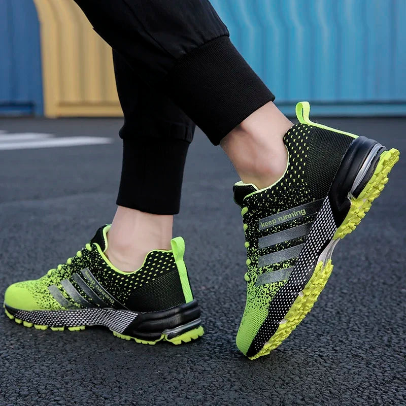 Sneakers New men's and women's flying mesh surface spring summer breathable casual sports shoes flat vulcanized couple running big size48