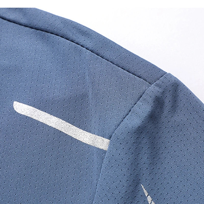 T-shirts Men's Running Quick Drying T-shirts Breathable Hiking Fishing Tees Soft Elasticity Outdoor Sports Short Shirt Summer