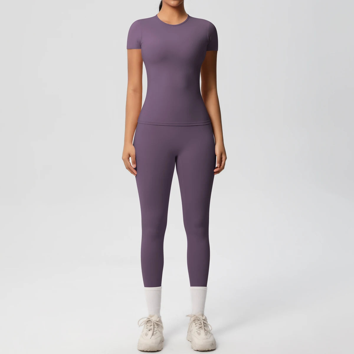Legging Women 2pcs Patchwork Sport Yoga Suit Gym Sports Crop Tops Sexy Bodycon Crop Tube Top Workout Leggins Booty Bum Leggins
