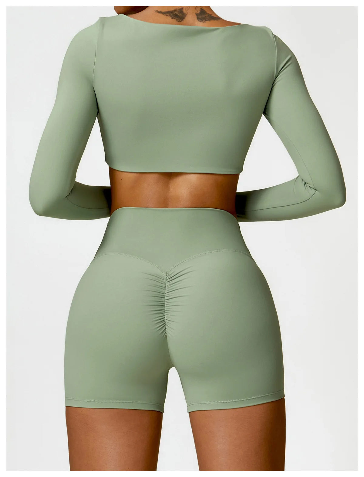 Legging Women Tracksuit Yoga Set 2PCS Sportswear Workout Clothes Athletic Wear Gym Legging Fitness Bra Crop Top Long Sleeve Sports Suits