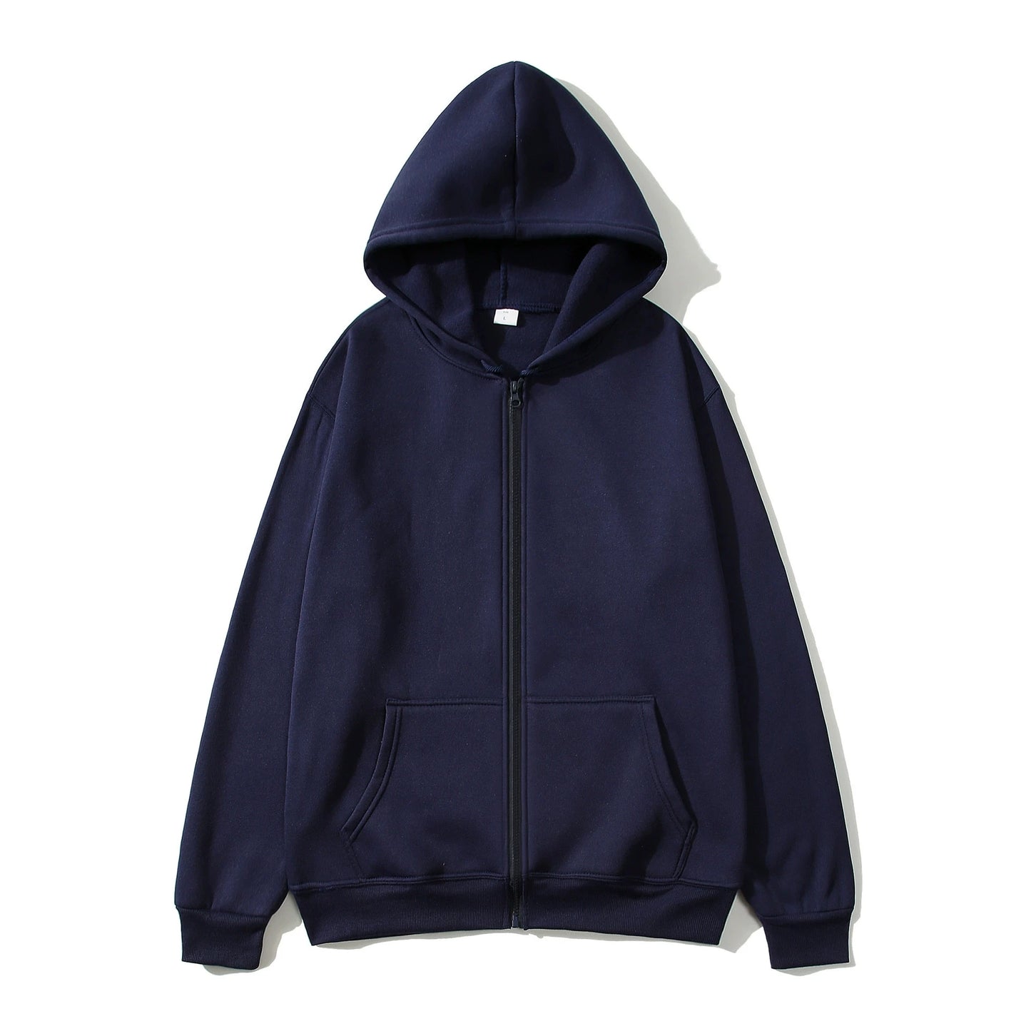 JUMPER New Trendy Sweatshirt Coat Front Pockets Warm Zipper Lamb Wool Jacket Men and Woman Autumn Winter Pure Color Cardigan Hoodie