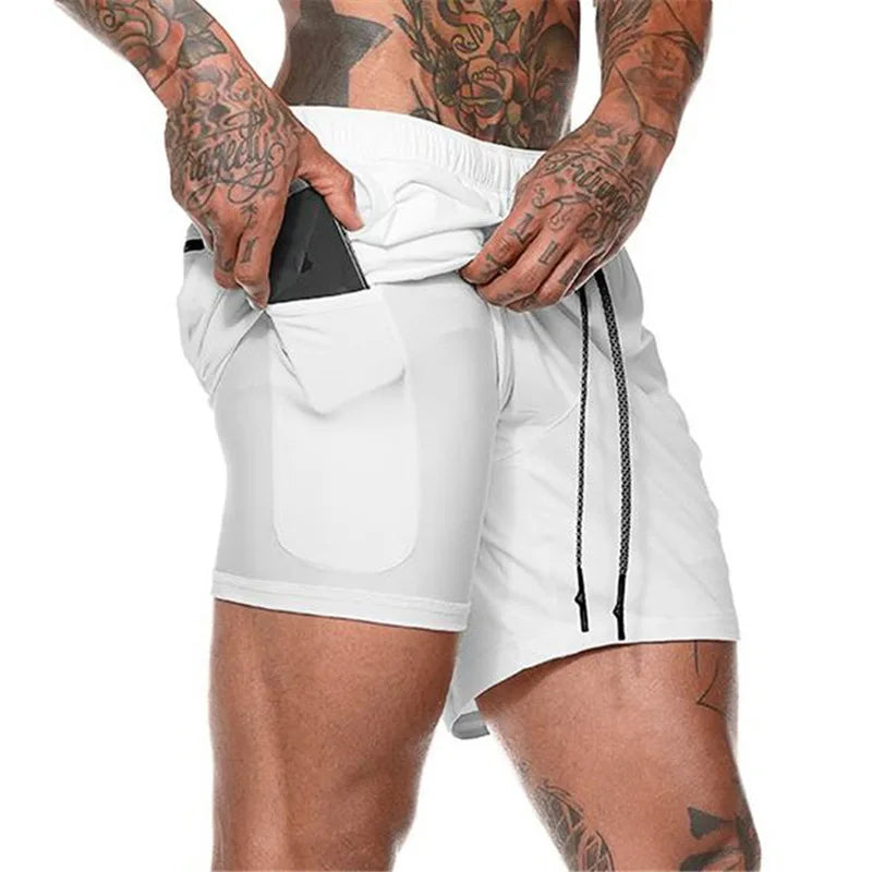 Shorts  Sportswear Double-deck Running Shorts 2 In 1 Beach Bottoms Summer Gym Fitness Training Jogging Short Pants Men
