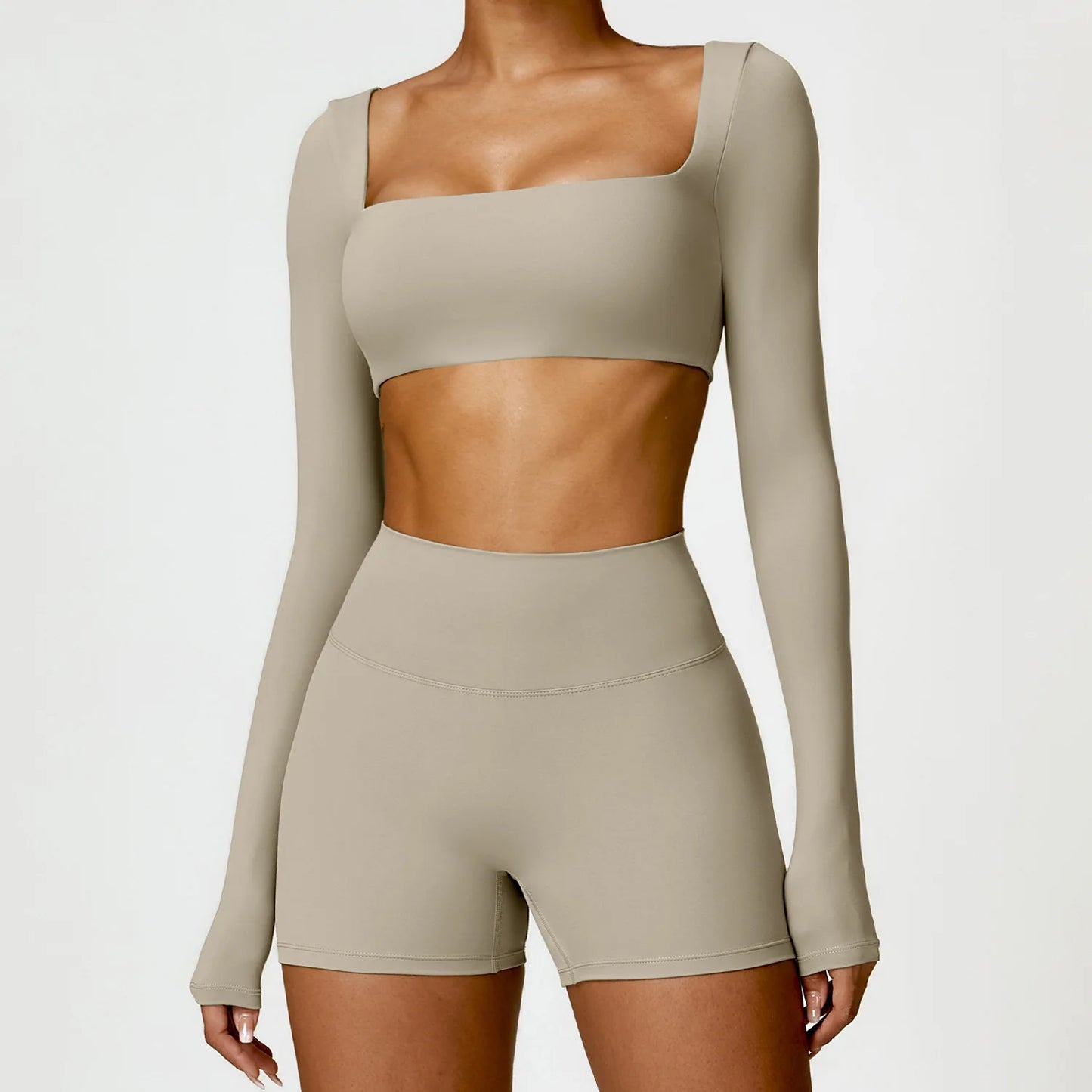 Legging Women Tracksuit Yoga Set 2PCS Sportswear Workout Clothes Athletic Wear Gym Legging Fitness Bra Crop Top Long Sleeve Sports Suits