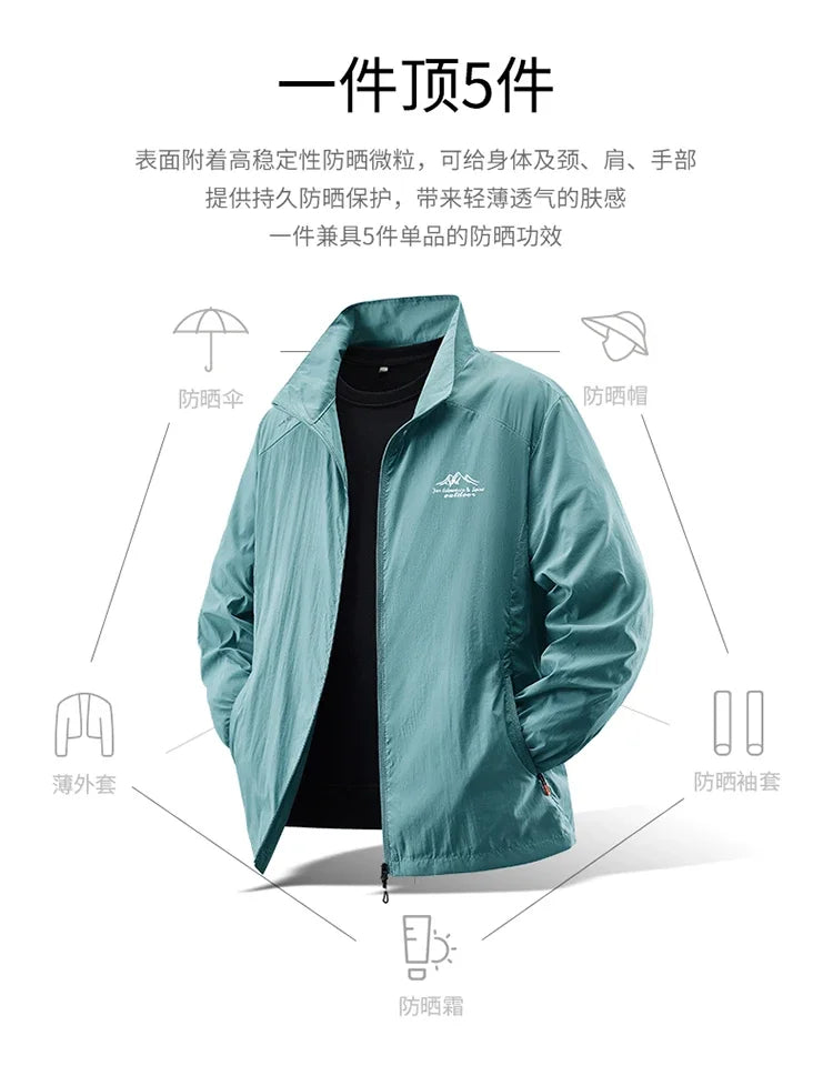 JUMPER  Sun Protection Jacket Ultra-Light Thin Skin-Friendly Breathable UV Proof Fishing Ice Silk Sunscreen Coat