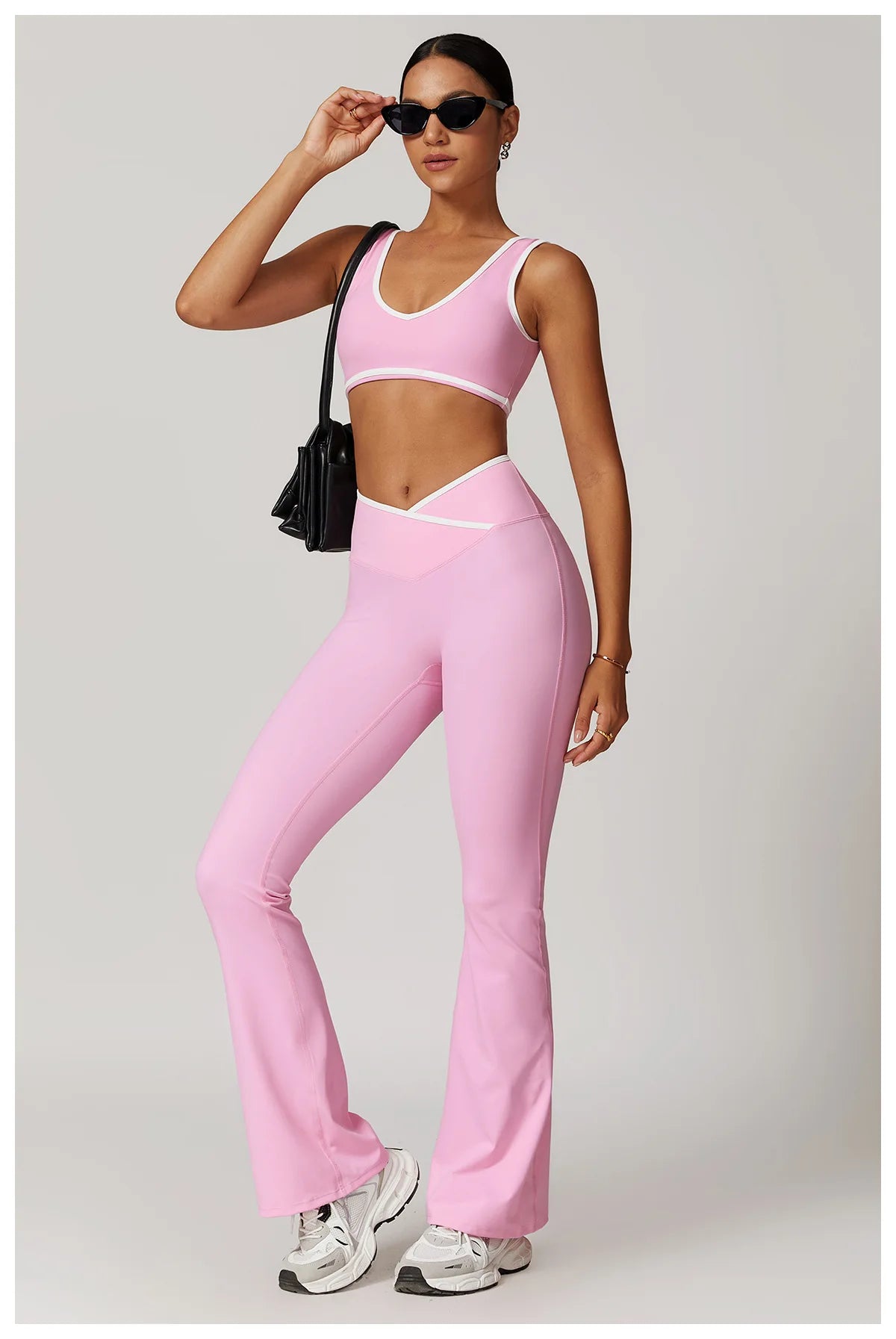 Legging Yoga Set 2 Pieces Workout Outfits Fitness Sportswear Gym Tracksuit High Waist Leggings Sports Bra Athletic Wear Women Clothes