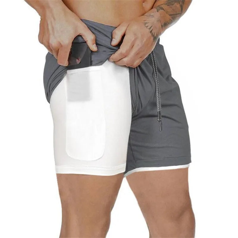 Shorts  Sportswear Double-deck Running Shorts 2 In 1 Beach Bottoms Summer Gym Fitness Training Jogging Short Pants Men