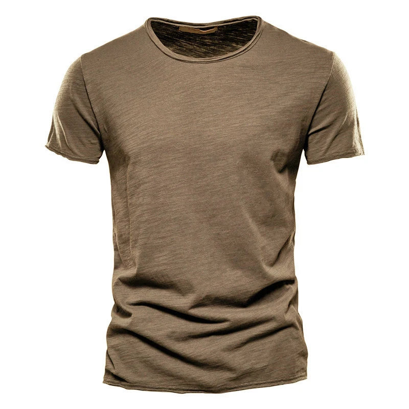 Men Short Sleeve Cotton Men T-shirt V-neck Fashion Design Slim Fit Soild T-shirts Male Tops Tees Short Sleeve T Shirt O-neck For Men