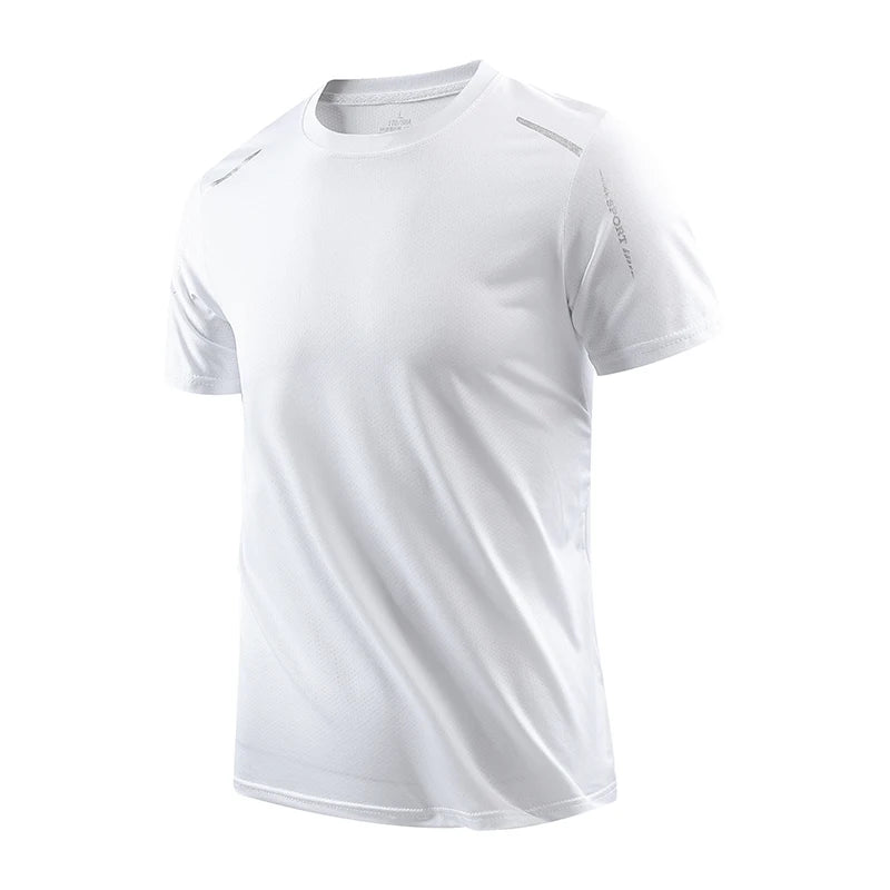 T-shirts Men's Running Quick Drying T-shirts Breathable Hiking Fishing Tees Soft Elasticity Outdoor Sports Short Shirt Summer