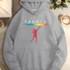 Red tennis player silhouette women's casual hoodies