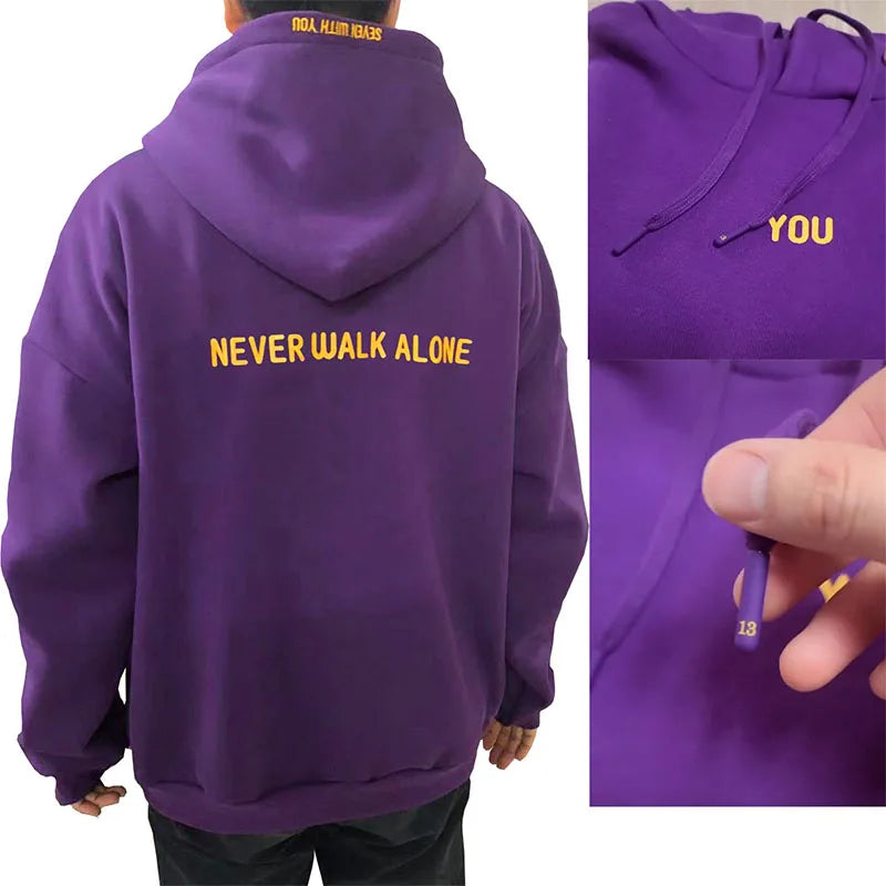 Hoodies Women Original  Hoodie Printed Seven With You 13 You Never Walk Alone Digital File Jimin Merch For Fans Card Purple Sweatshirt