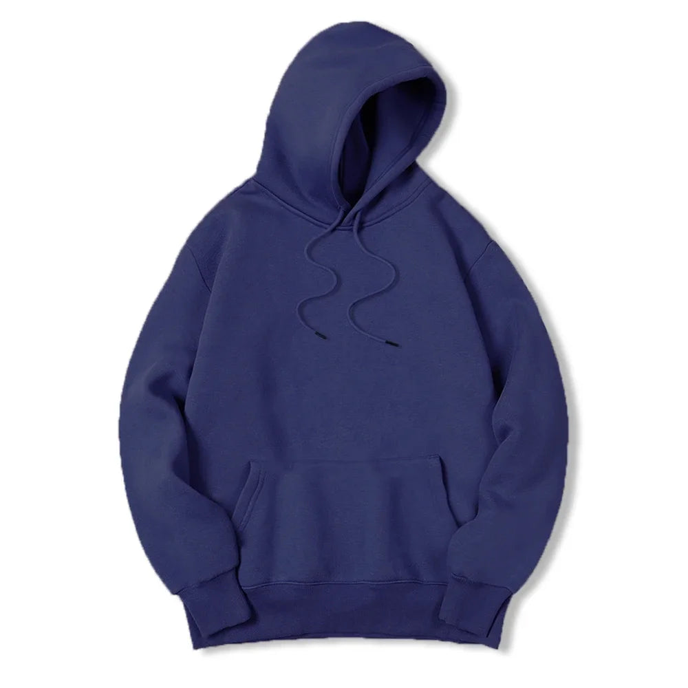 JUMPER Men's Solid Color Hooded Sweaters Men's Warm Wool Sweater Fashionable Street Clothing Loose  Breathable Jersey Brand Hooded