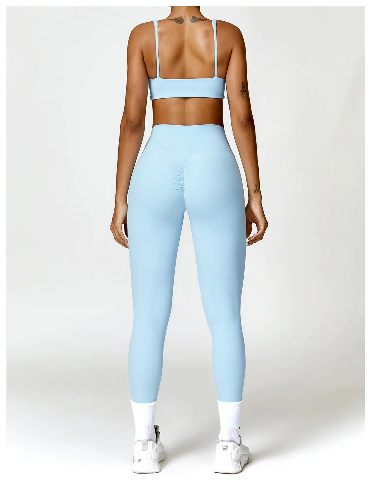 Legging Women Tracksuit Yoga Set 2PCS Sportswear Workout Clothes Athletic Wear Gym Legging Fitness Bra Crop Top Long Sleeve Sports Suits