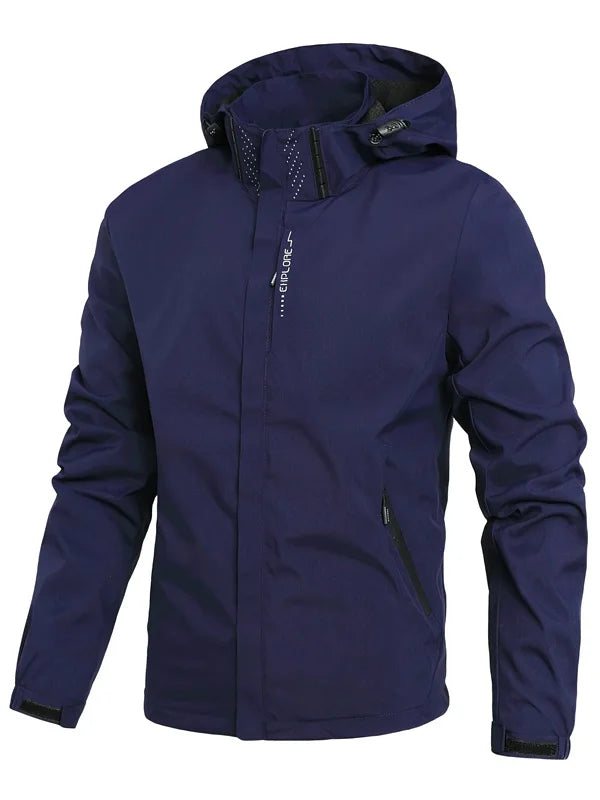 JUMPER Men's Waterproof Rain Jacket Lightweight Outer Hooded Outdoor Raincoat Hiking Windproof Jacket Climbing Outdoor Jackets