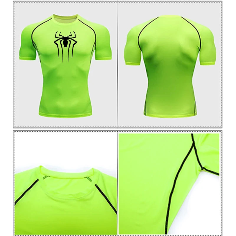 T Shirt Men Short Sleeve Sport Tees Fitness Running Sportsear Men Gym Elastic Quick Dry Jogging T-shirt Tops