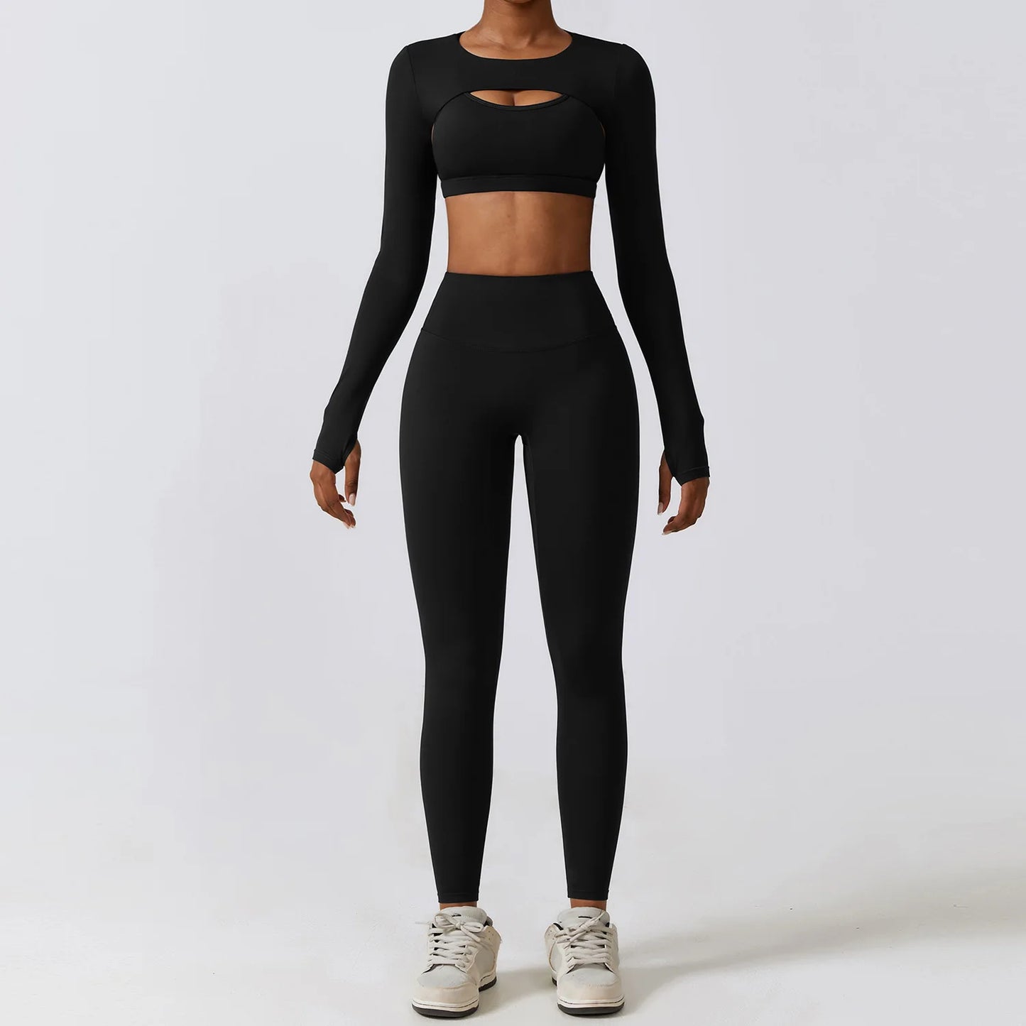 Legging Women's Sportswear Yoga Set Workout Clothes Athletic Wear Sports Gym Legging 2/3PCS Fitness Bra Crop Top Long Sleeve Yoga Suit