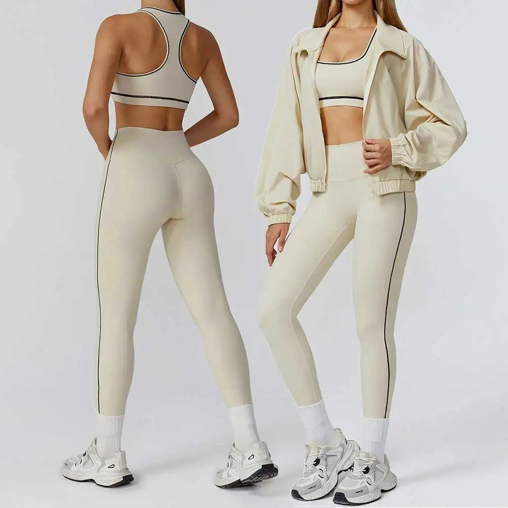 Legging Yoga Set 2/3PCS Sports Outfits Women Clothes Fitness Tracksuit Gym Legging Workout Long Sleeved Female Bra Yoga Suit Sportswear
