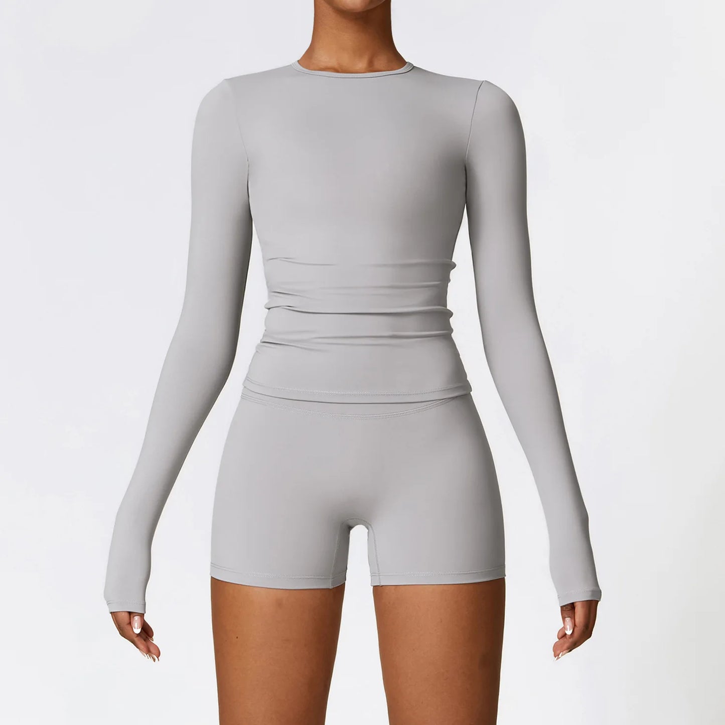 Legging 2PCS Seamless Yoga Set Women Workout Set Sportswear Gym Clothing Fitness Long Sleeve Crop Top High Waist Leggings Sports Suits
