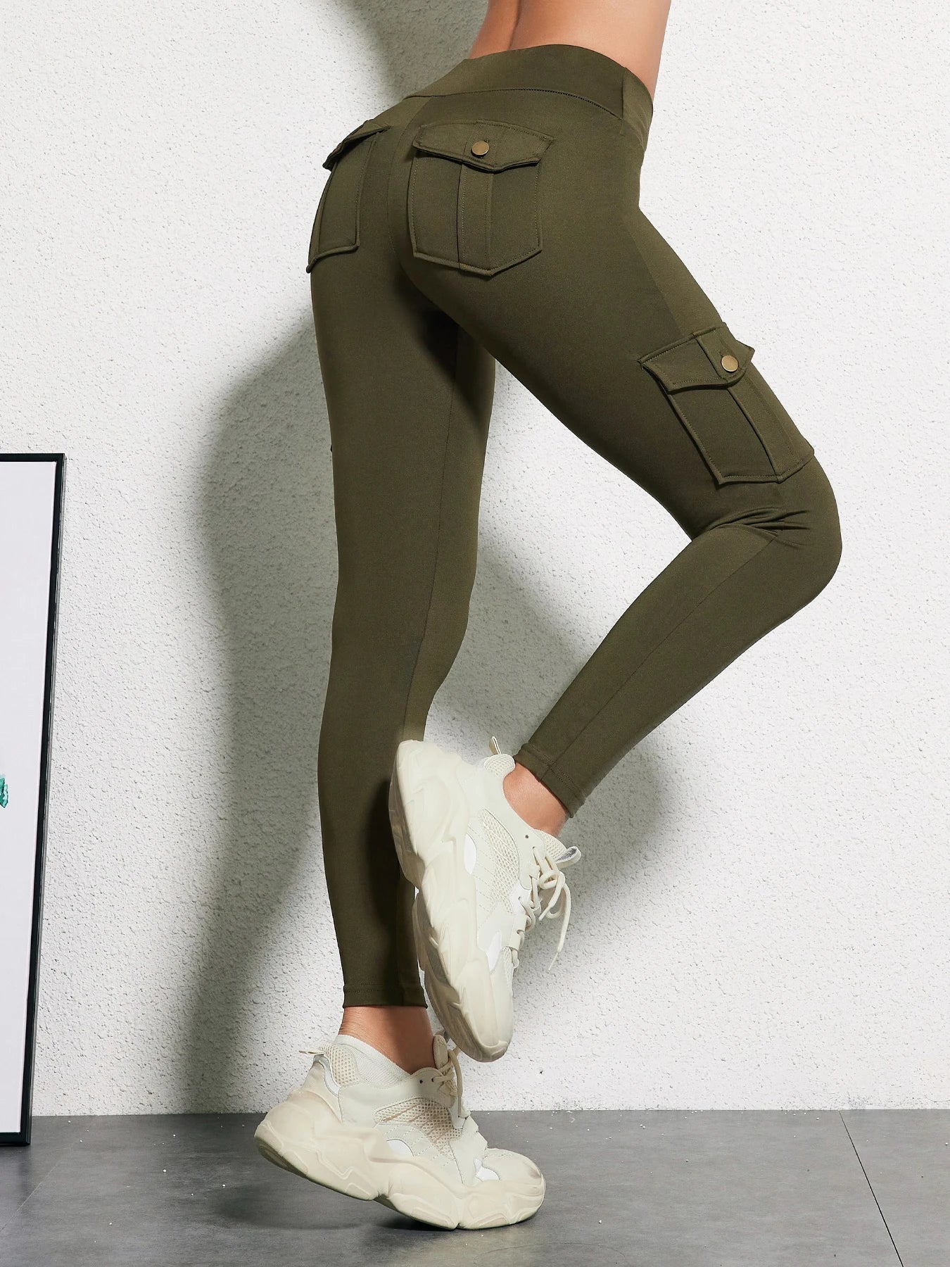 Leggings Pockets Gym Leggings Women High Waist Fashion Fitness Pants Skinny Stretch Outdoors Comfortable Sport  Leggings