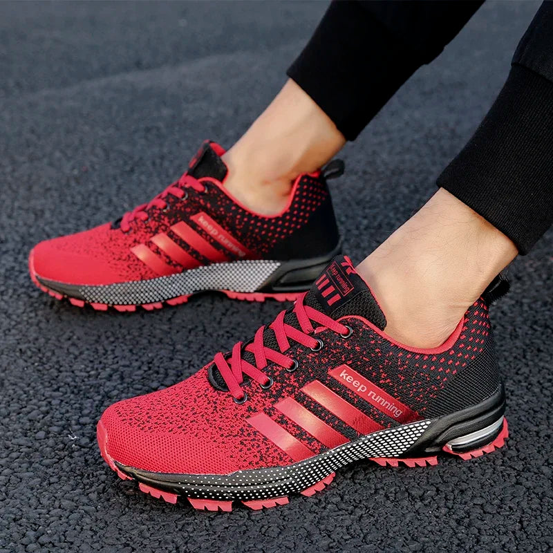 Sneakers New men's and women's flying mesh surface spring summer breathable casual sports shoes flat vulcanized couple running big size48