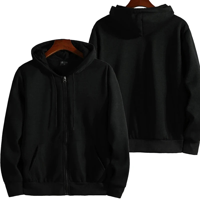 JUMPER Zipper Hoodies Autumn Winter Men's New Long Sleeve Hooded Sweatshirt Fashion Casual Male Outfit Sportwear Loose Fit Clothes