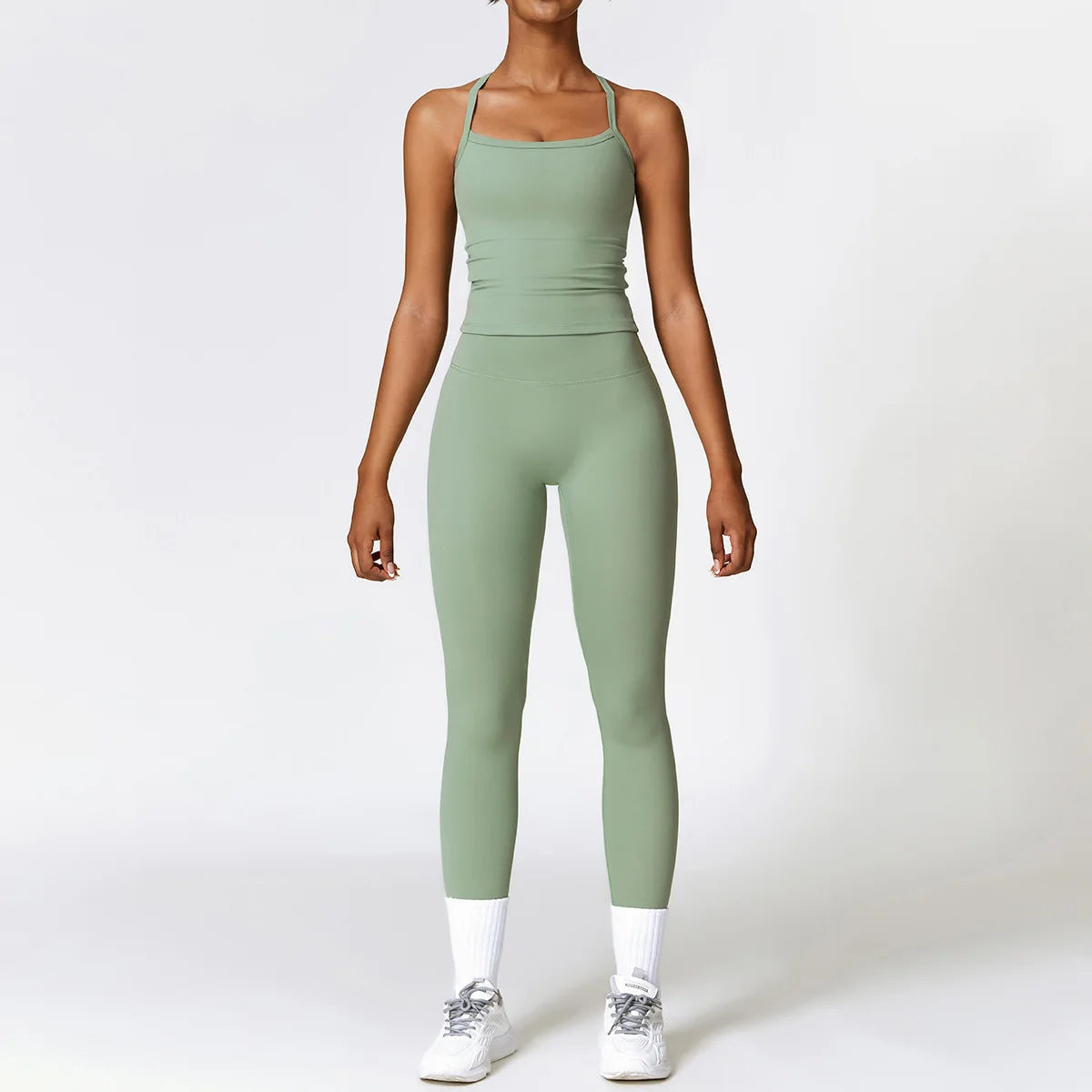Legging 2PCS Seamless Yoga Set Women Workout Set Sportswear Gym Clothing Fitness Long Sleeve Crop Top High Waist Leggings Sports Suits