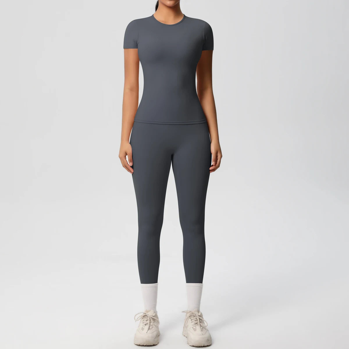 Legging Women 2pcs Patchwork Sport Yoga Suit Gym Sports Crop Tops Sexy Bodycon Crop Tube Top Workout Leggins Booty Bum Leggins