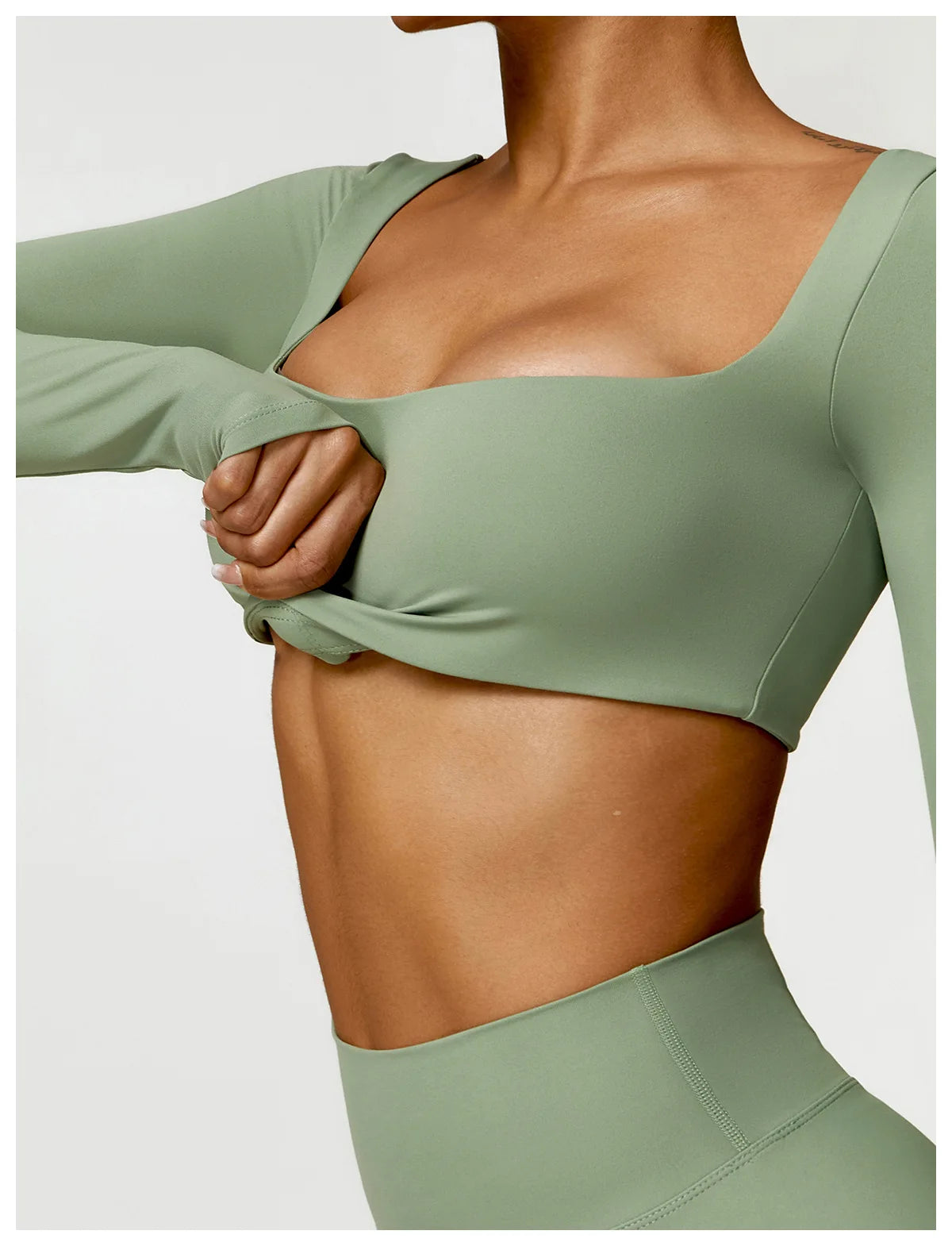 Legging Women Tracksuit Yoga Set 2PCS Sportswear Workout Clothes Athletic Wear Gym Legging Fitness Bra Crop Top Long Sleeve Sports Suits