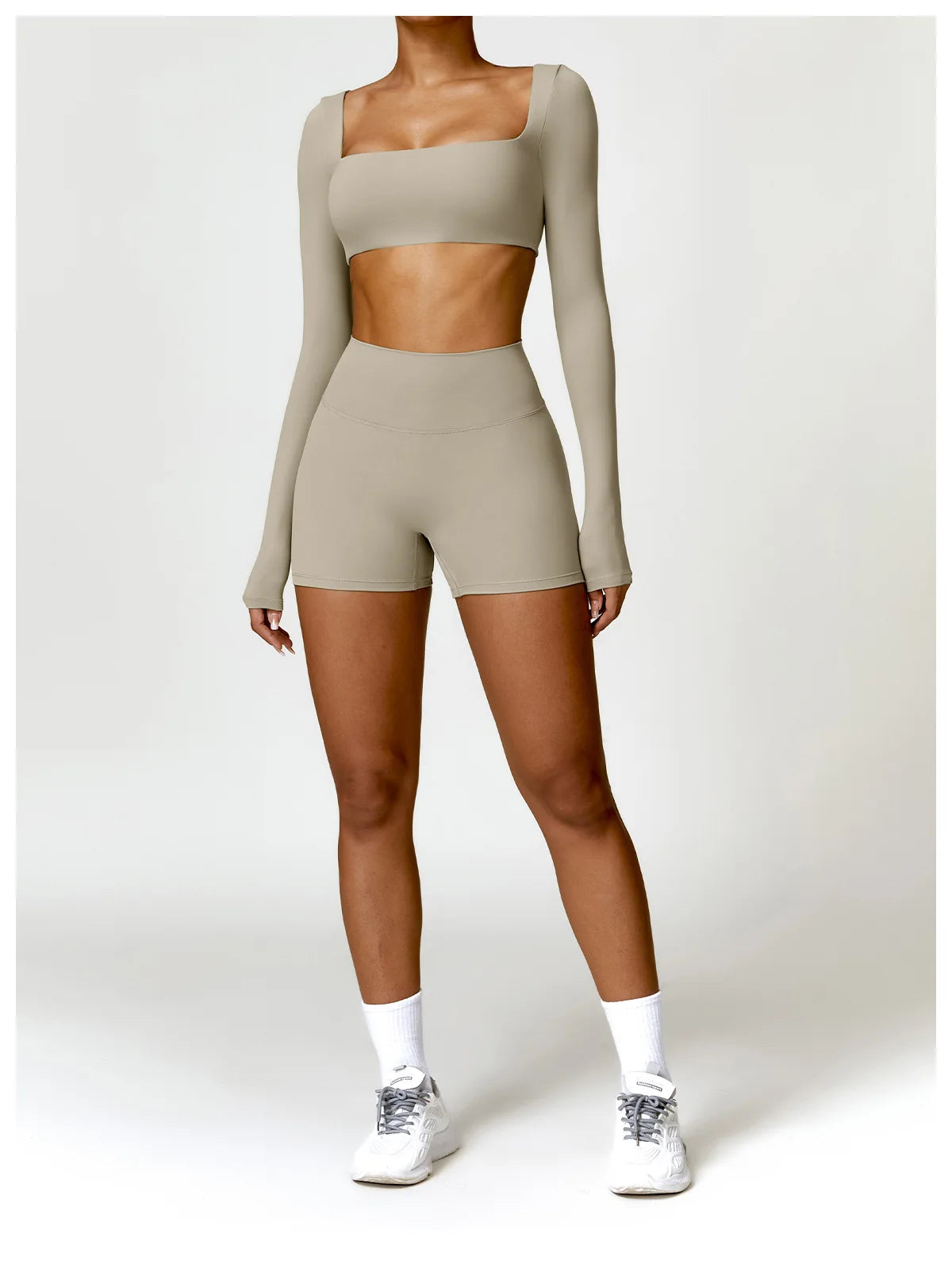 Legging Women Tracksuit Yoga Set 2PCS Sportswear Workout Clothes Athletic Wear Gym Legging Fitness Bra Crop Top Long Sleeve Sports Suits