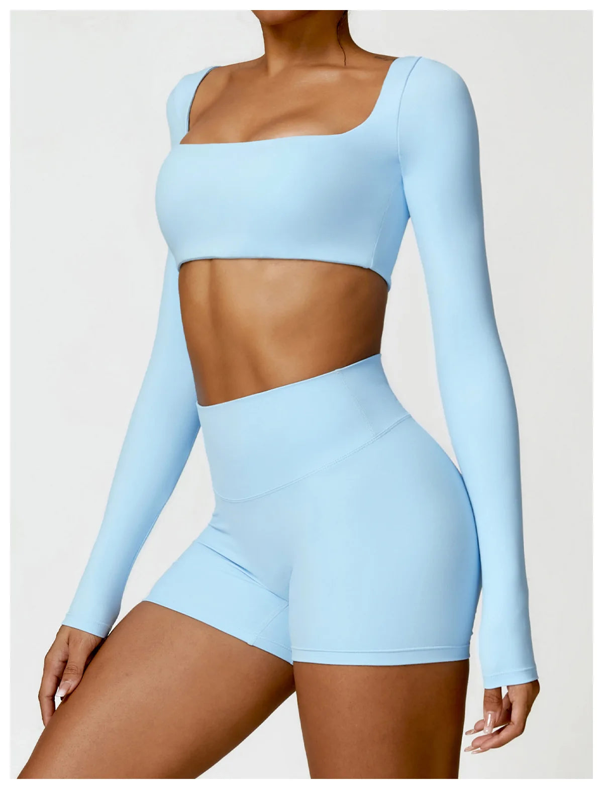Legging Women Tracksuit Yoga Set 2PCS Sportswear Workout Clothes Athletic Wear Gym Legging Fitness Bra Crop Top Long Sleeve Sports Suits