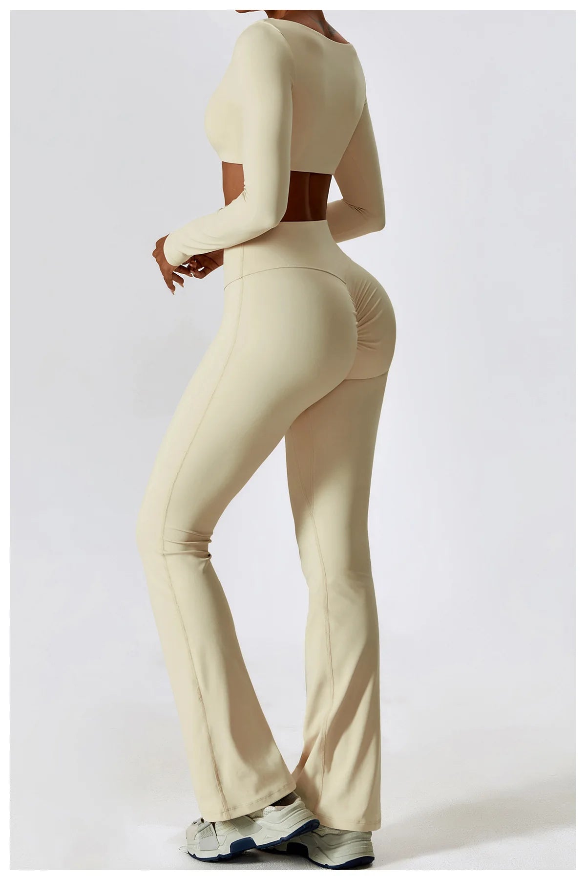 Legging Yoga Set 2PCS Seamless Women Sportswear Workout Clothes Athletic Wear Gym Legging Fitness Bra Crop Top Long Sleeve Sports Suits