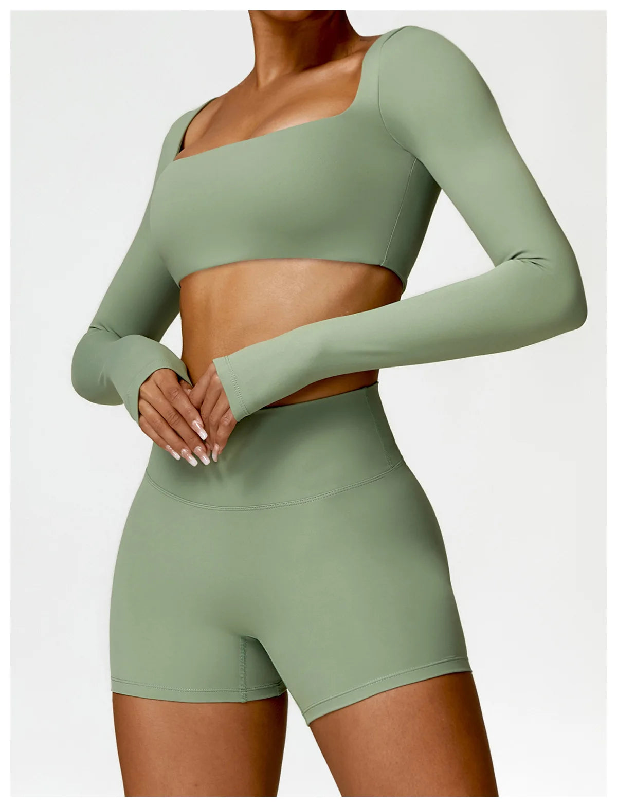 Legging Women Tracksuit Yoga Set 2PCS Sportswear Workout Clothes Athletic Wear Gym Legging Fitness Bra Crop Top Long Sleeve Sports Suits